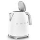 SMEG Retro Style 7-Cup Electric Kettle in Matte White and Polished Chrome, , large