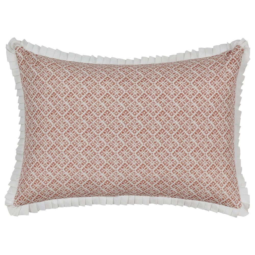 J. Queen New York Janessa 13" x 21" Lumbar Pillow in Spice and White, , large