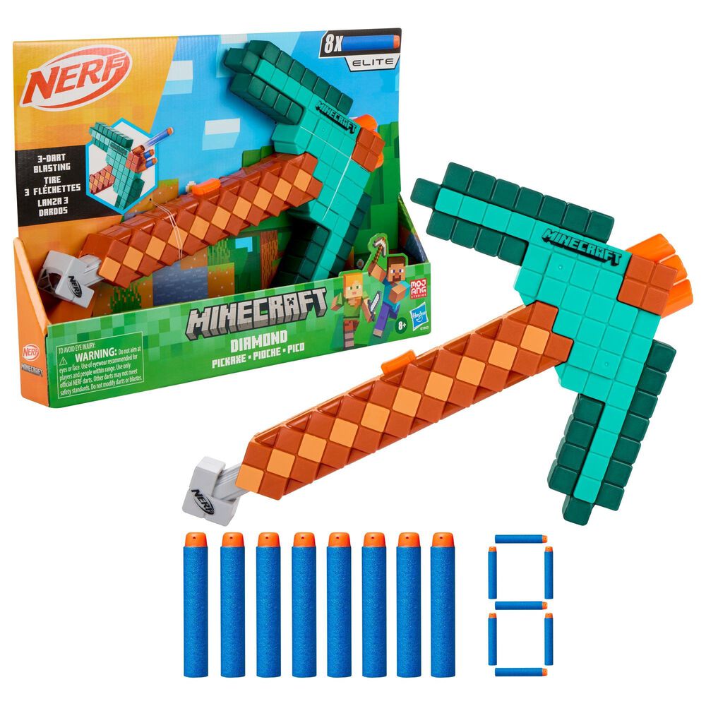 Nerf Minecraft Diamond Pickaxe, , large