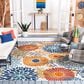 Safavieh Cabana CBN832A 8" x 10" Creme and Red Indoor/Outdoor Area Performance Rug, , large