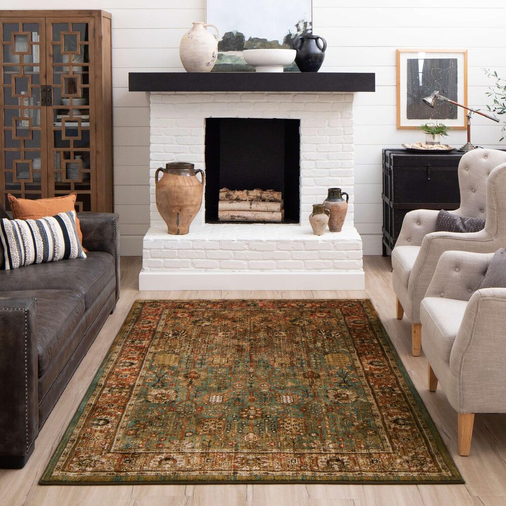 Karastan Spice Market Myanmar Aquamarine 5'3" x 7'10" Area Rug, , large