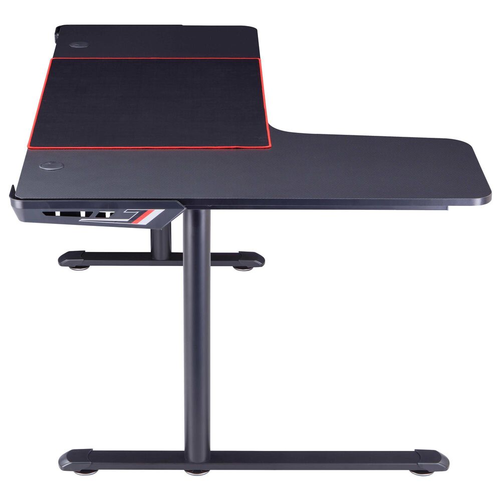 Furniture of America Whitfield Gaming Desk with USB in Black, , large