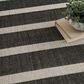 Nourison Positano POS03 Black and Ivory 6" x 9" Indoor/Outdoor Area Rug, , large