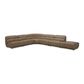 Kuka Home 5-Piece Leather Sectional in Sand, , large