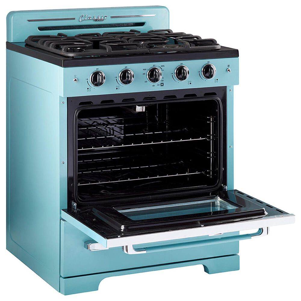 Unique Appliances Classic Retro 30" Pro Convection Gas Range in Ocean Mist Turquoise, , large