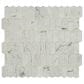 Dal-Tile Statuette Venetian White 12" x 12" Picket Glass Mosaic Sheet, , large