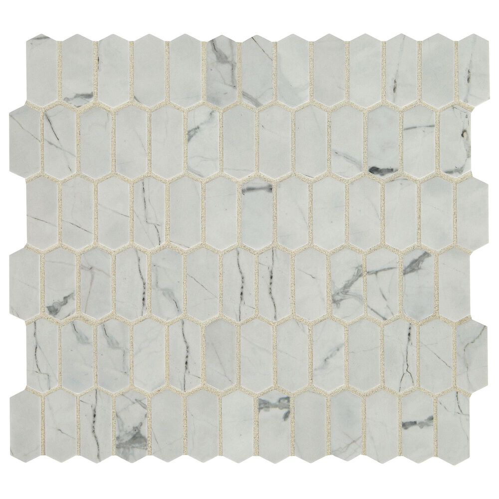 Dal-Tile Statuette Venetian White 12" x 12" Picket Glass Mosaic Sheet, , large
