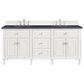 James Martin Vanities Lorelai 72" Double Vanity in Bright White with 3 cm Charcoal Soapstone Quartz Top, , large