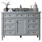 James Martin Vanities Brittany 48" Single Bathroom Vanity in Urban Gray with 3 cm Carrara White Marble Top and Rectangle Sink, , large