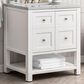 James Martin Vanities Breckenridge 30" Single Bathroom Vanity in Bright White with 3 cm Eternal Jasmine Pearl Quartz Top and Rectangular Sink, , large