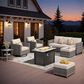HOMLUX 7 Piece Outdoor Patio Set in Beige, , large