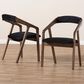 Baxton Studio Wendy Arm Chair with Black Cushion in Walnut Brown (Set of 2), , large