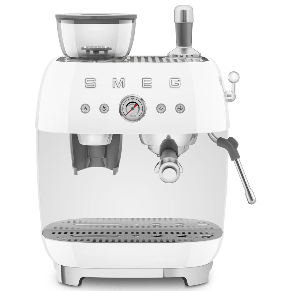SMEG 81 Oz Espresso Coffee Machine with Grinder in White, , large