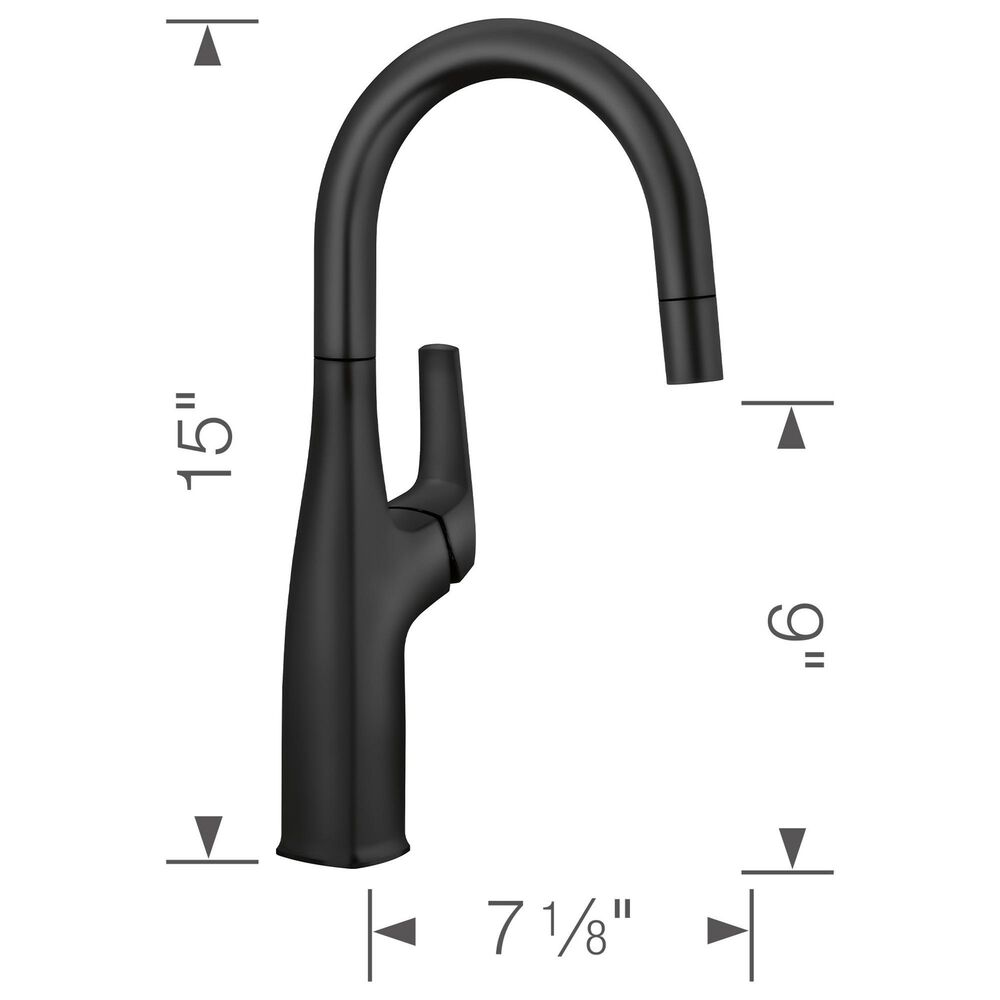 Blanco Rivana Bar Faucet 1.5 GPM in Matte Black, , large