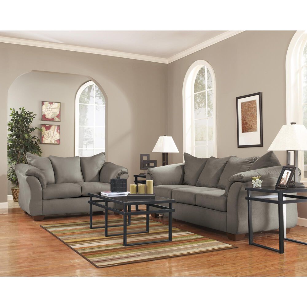 Ashley Darcy Stationary Loveseat in Cobblestone, , large