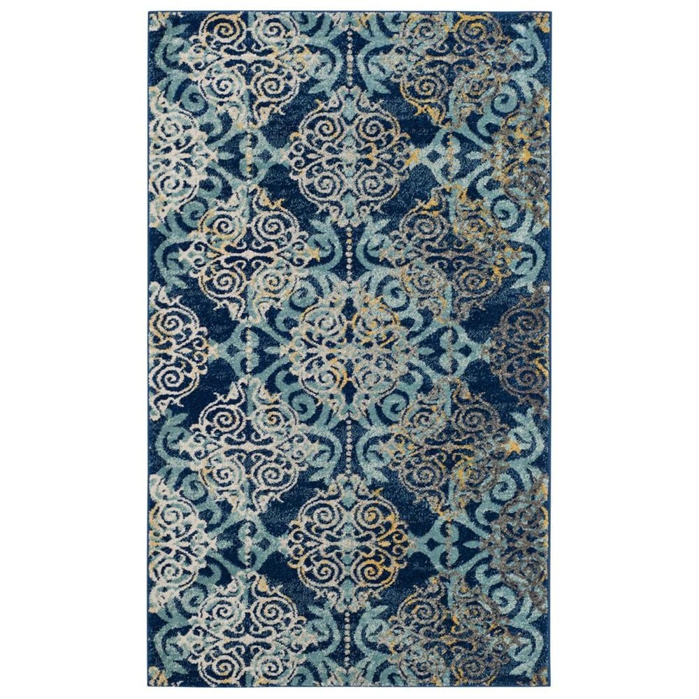Safavieh Evoke EVK230A-3 3&#39; x 5&#39; Royal/Light Blue Area Rug, , large