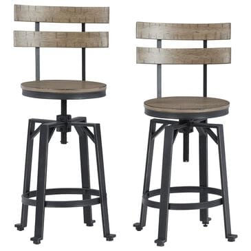 Ashley Lesterton Counter Height Bar Stool in Light Brown (Set of 2), , large
