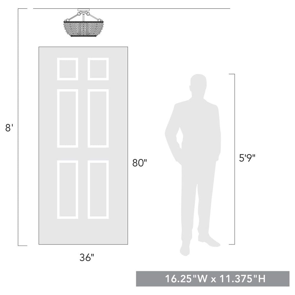 Golden Lighting Hathaway Semi-Flush in Matte Black, , large