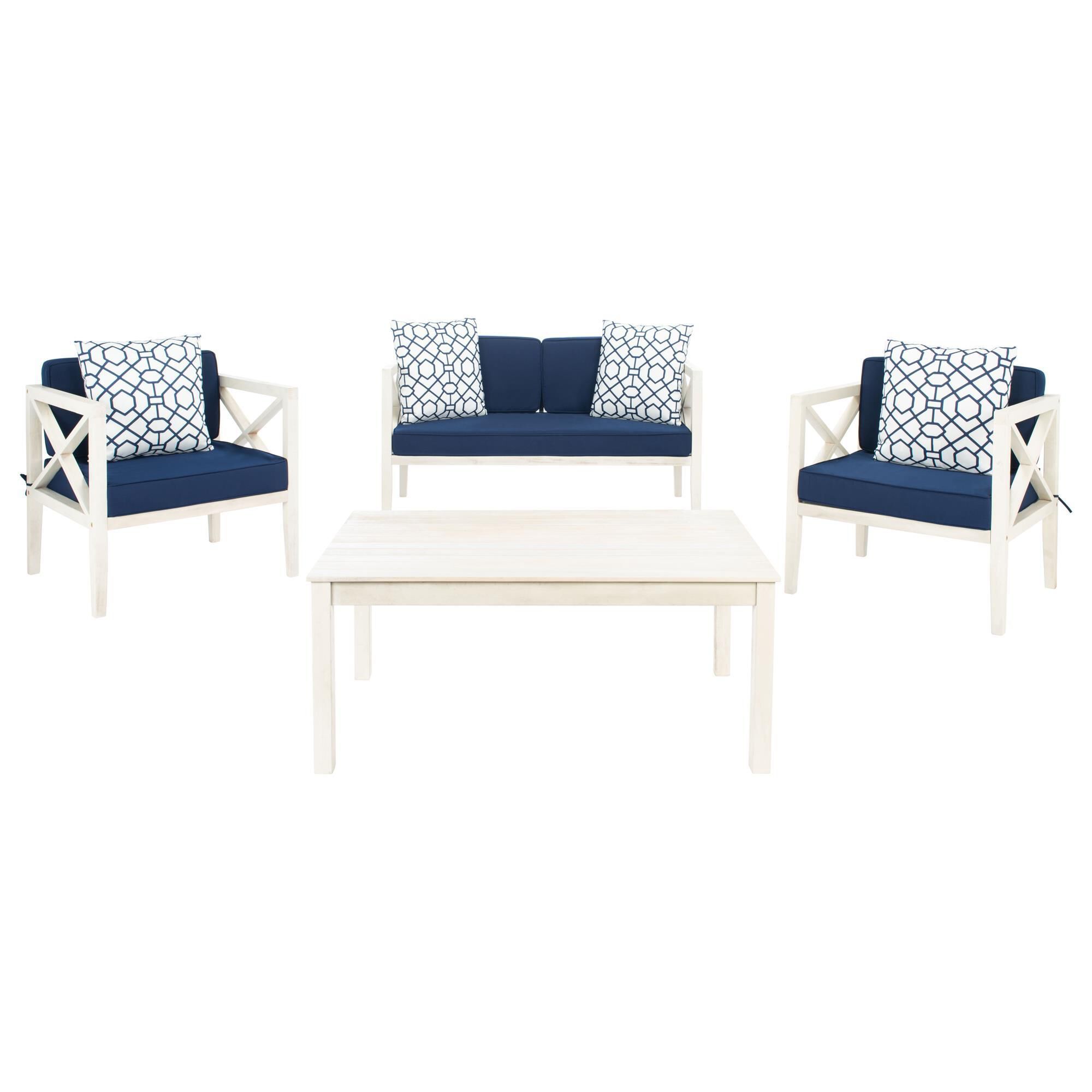 Safavieh nunzio 4 piece outdoor set with accent 2025 pillows