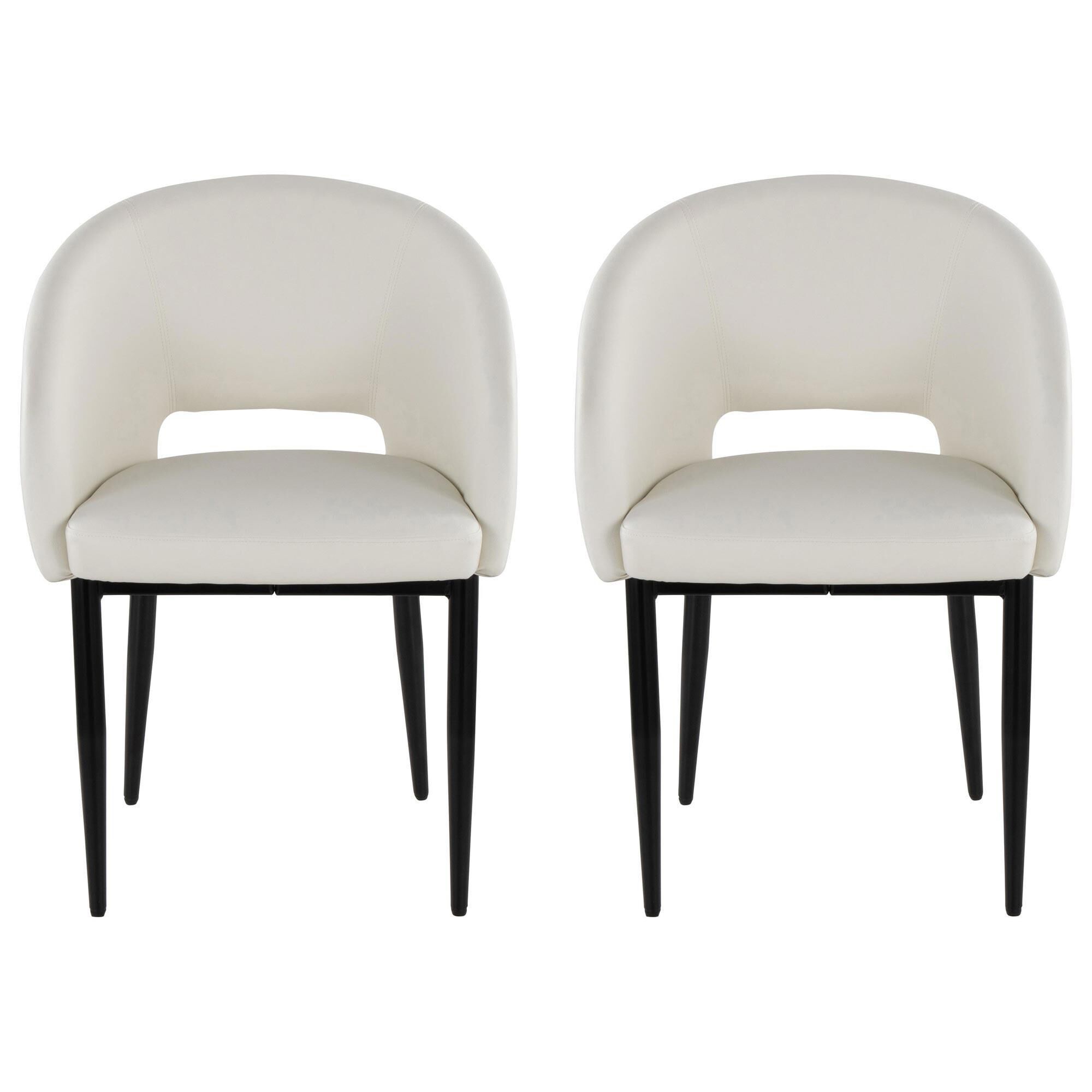 LumiSource Renee Upholstered Contemporary Chair in Black Metal and