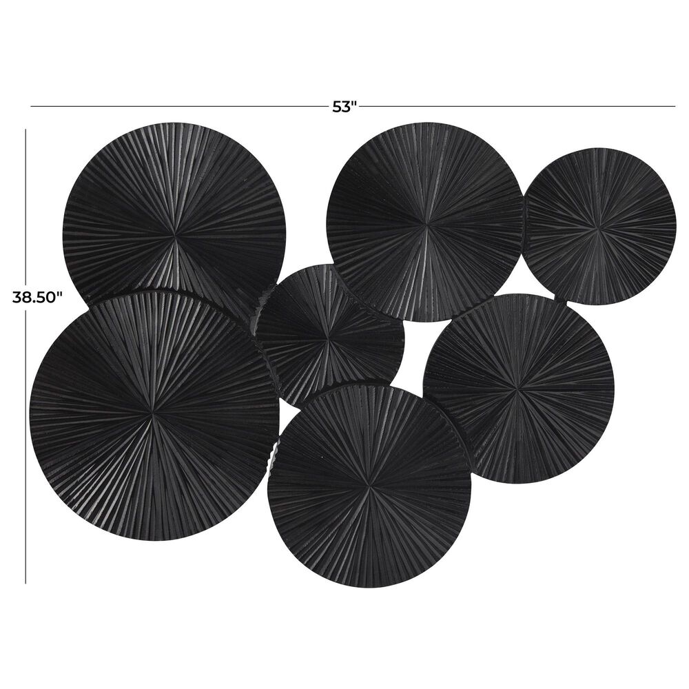 Maple and Jade 39&quot; x 53&quot; Plate Carved Pinwheel Home Wall Decor in Black, , large