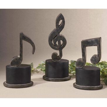 Uttermost Music Notes Metal Figurines (Set of 3), , large