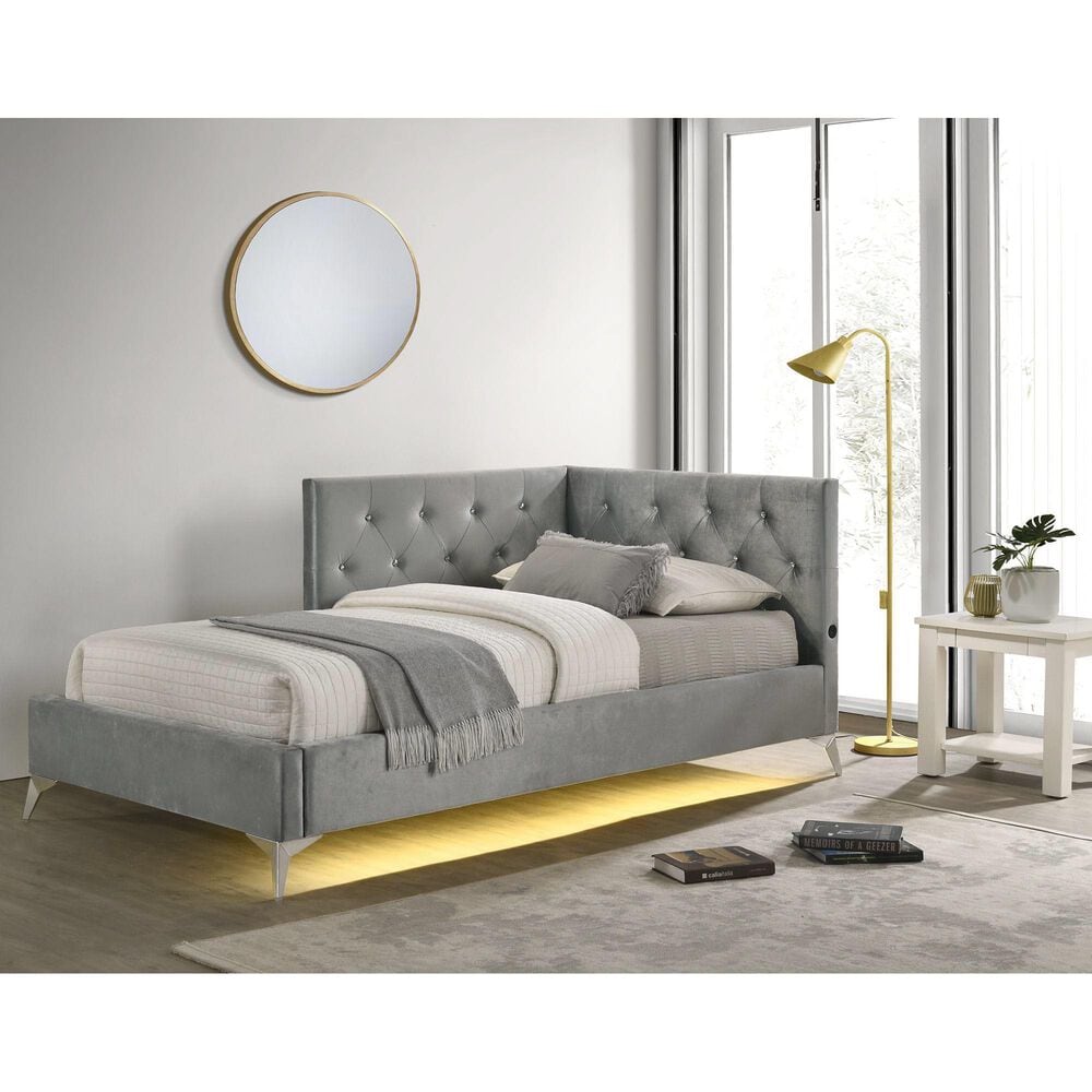 Mayberry Hill Twin Corner Bed in Grey, , large