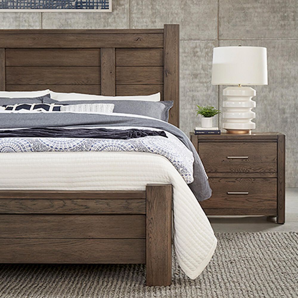 Viceray Collections Crafted Oak Queen Poster Bed in Aged Grey, , large