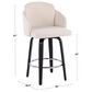 LumiSource Dahlia Swivel Counter Stool with Cream Faux Leather Upholstery in Walnut and Chrome (Set of 2), , large