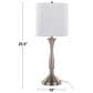 Grandview Gallery Sawyer 25" Table Lamp with Light Grey Linen Shade in Brushed Nickel, , large