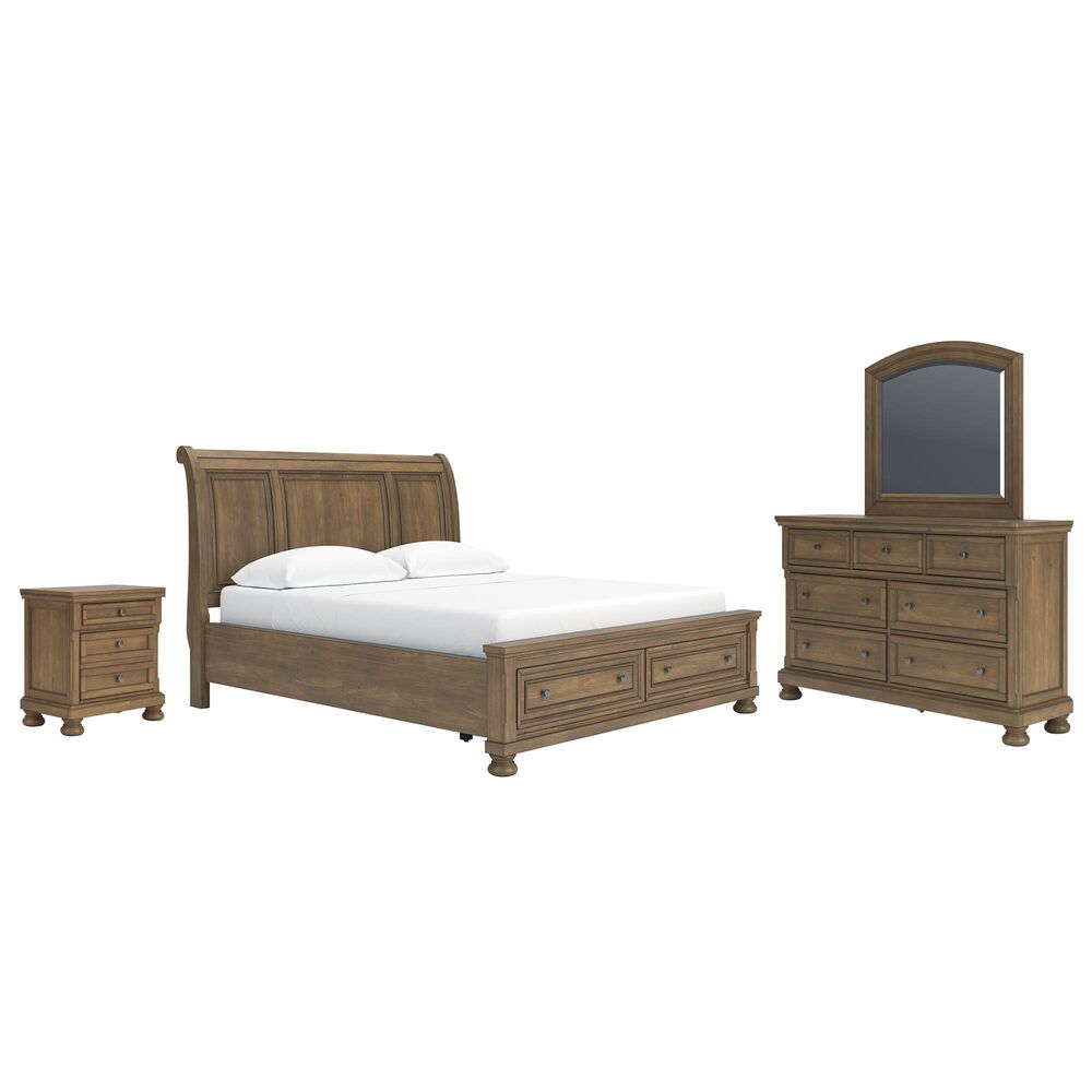 Ashley Feddinger 4-Piece King Storage Bedroom Set in Chestnut Brown, , large