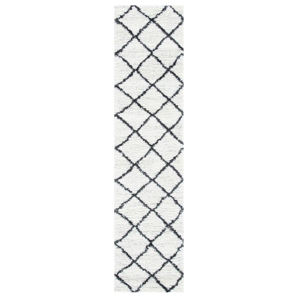 Safavieh August Shag AUG502A 2"2" x 9" Ivory and Black Runner, , large