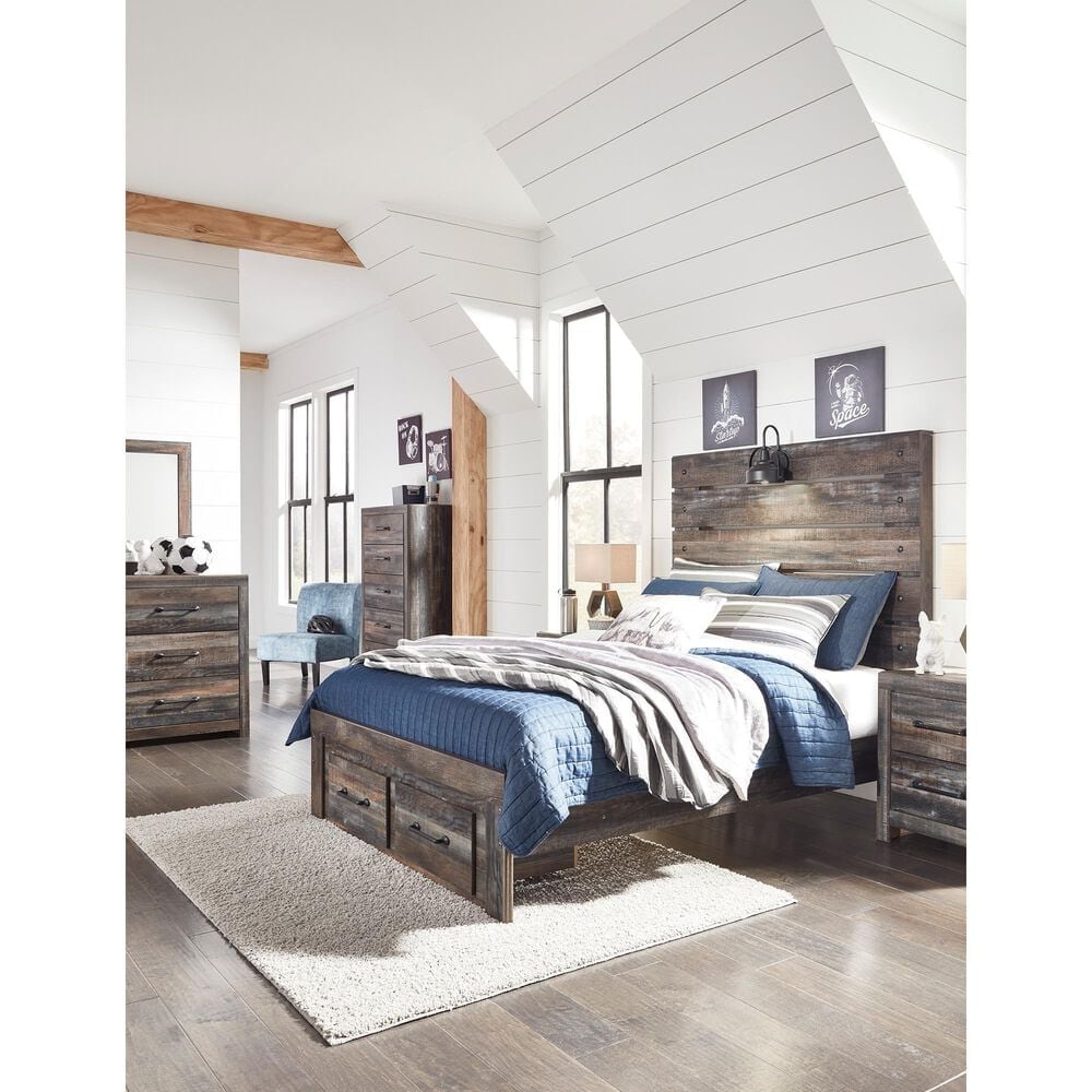 Ashley Drystan Full Slat Headboard in Rustic Brown, , large