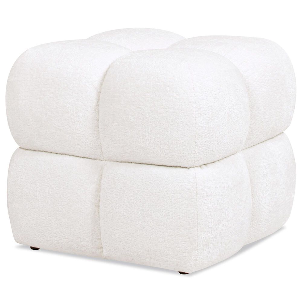 Jennifer Taylor Home Pixel Pouf Ottoman in Almond White, , large