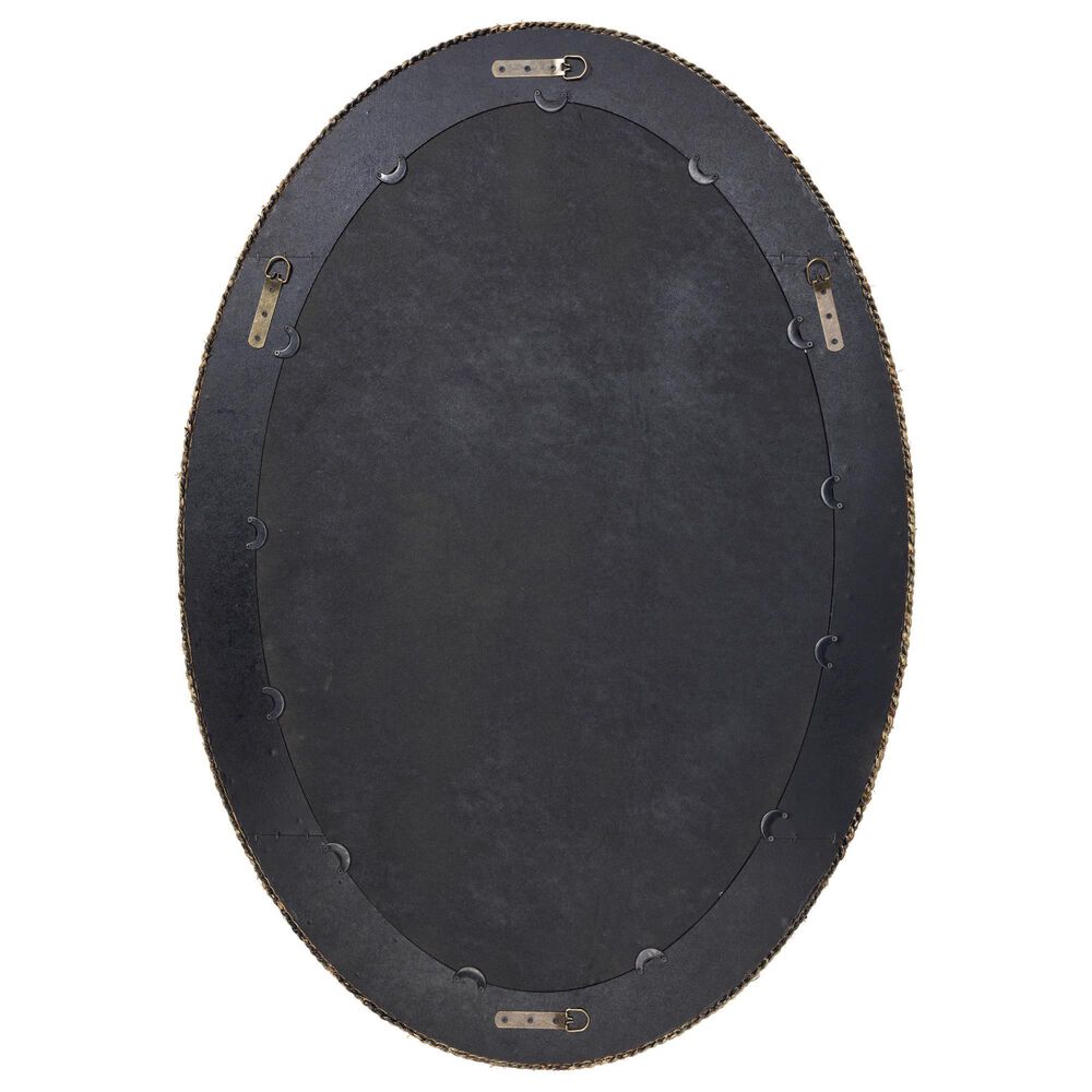 Splendor Living Lark Braided Seagrass Oval Mirror in Natural, , large