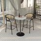 Leisuremod LeisureMod Verve Collection Modern Bar Height Table Black Base with 27 Round Marble White Sintered Stone Top, , large