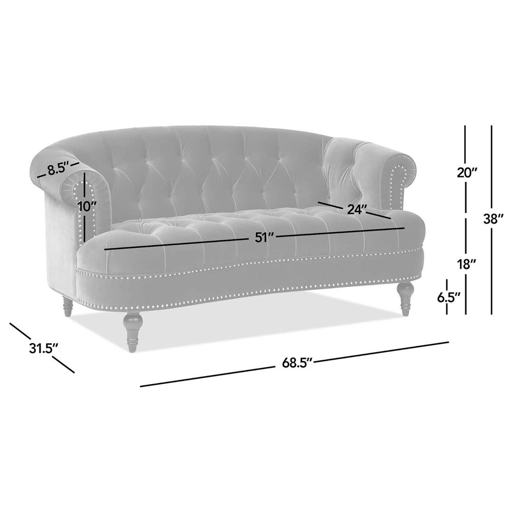 Jennifer Taylor Home La Rosa Stationary Loveseat in Olive Green Velvet, , large