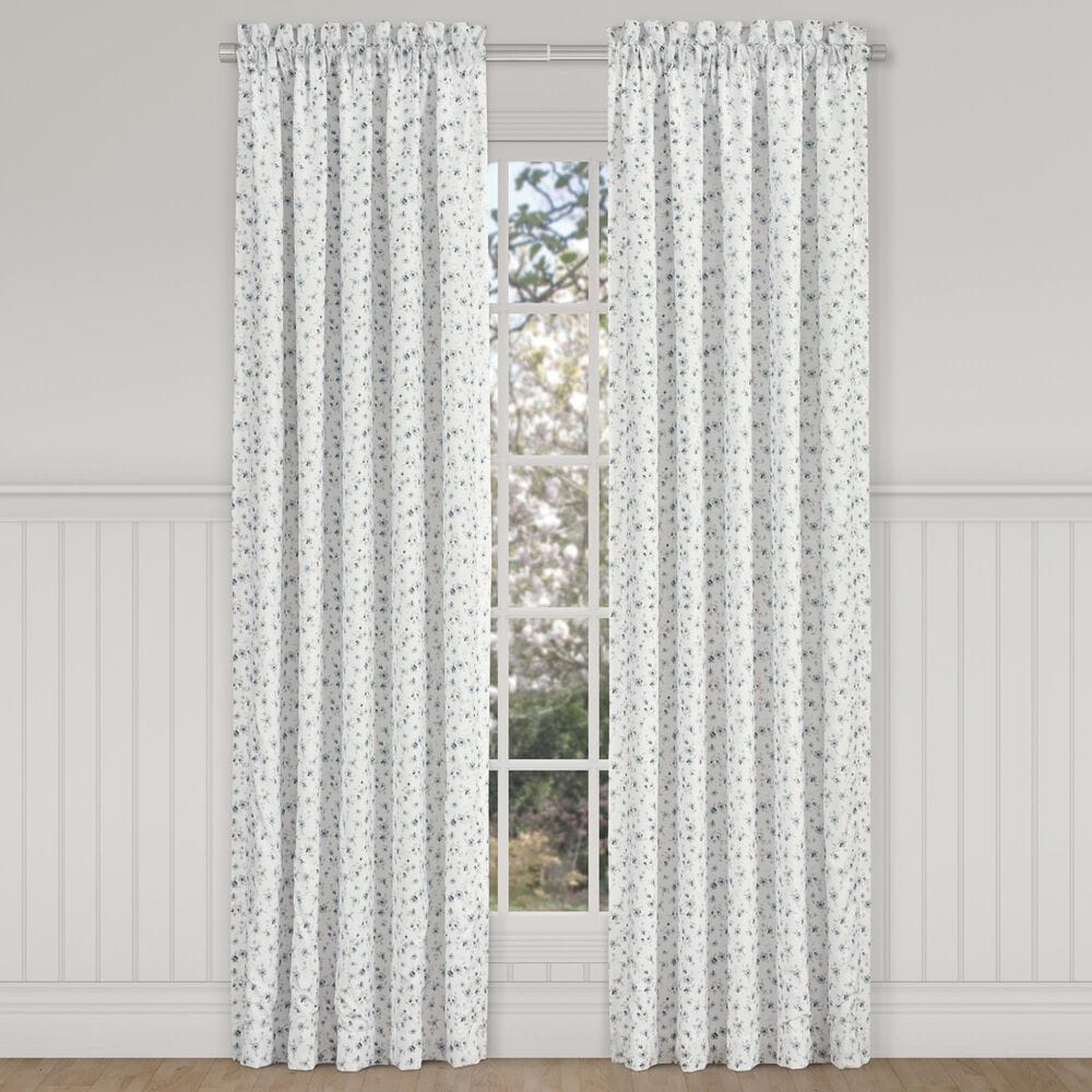 Royal Court Bungalow 84&quot; x 41&quot; Window Panel Pair in Spa Blue and White, , large
