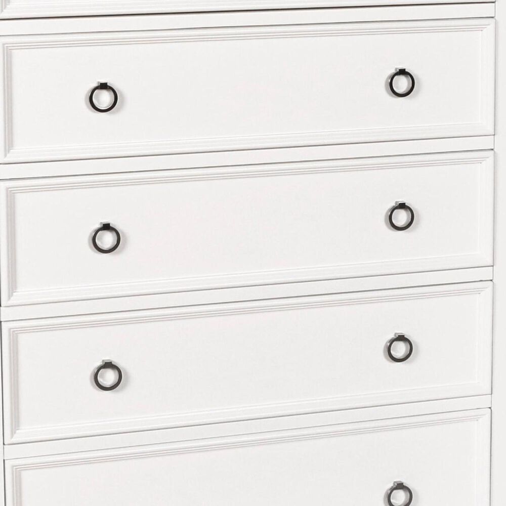 New Heritage Design Tamarack 5 Drawer Chest in White, , large