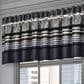 J. Queen New York Carlisle 88" x 18" Window Straight Valance in Silver and Indigo Blue, , large