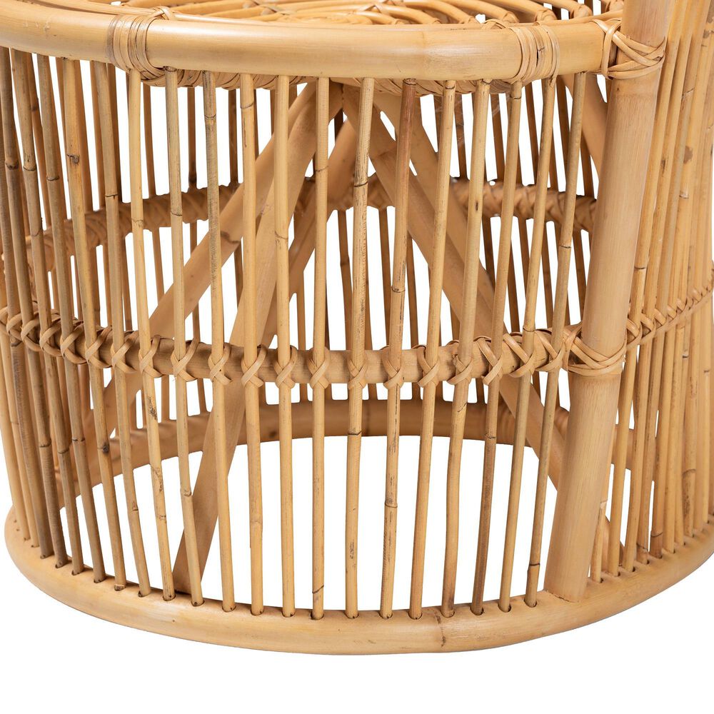Baxton Studio Narva Rattan Accent Chair in Natural Brown, , large