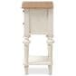 Baxton Studio Marquetterie 2-Drawer Nightstand in Weathered Oak and Distressed White Wash, , large