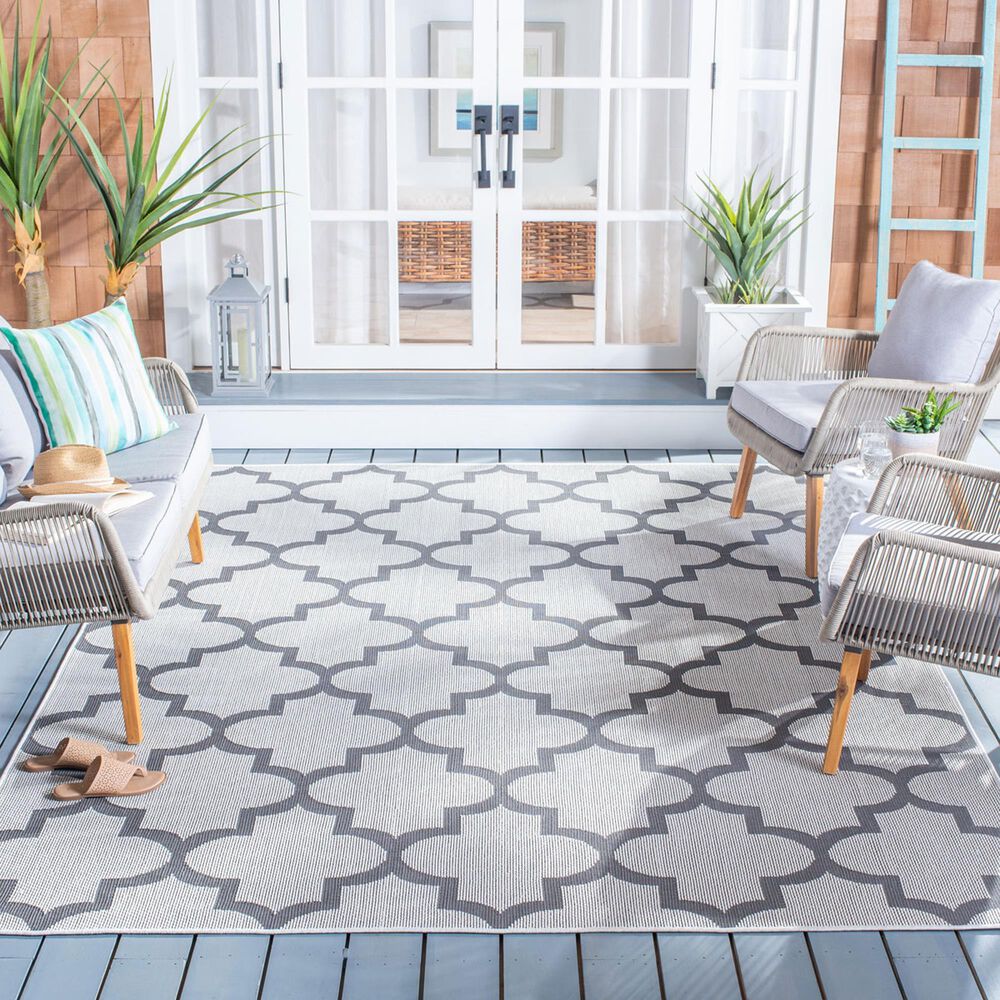 Safavieh Bermuda BMU804B 9&#39; x 12&#39; Ivory and Grey Indoor/Outdoor Area Performance Rug, , large
