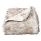 Timberlake Lavish Home Premium Faux Wolf Fur Blanket in Pearl White, , large