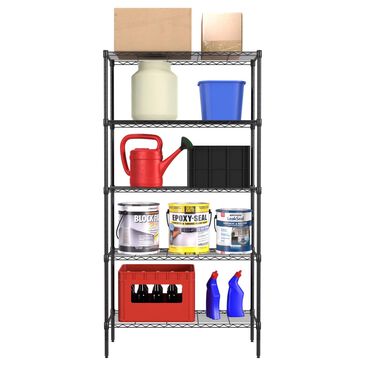 Furniture of America Russell 5-Tier Storage Shelf in Black, , large