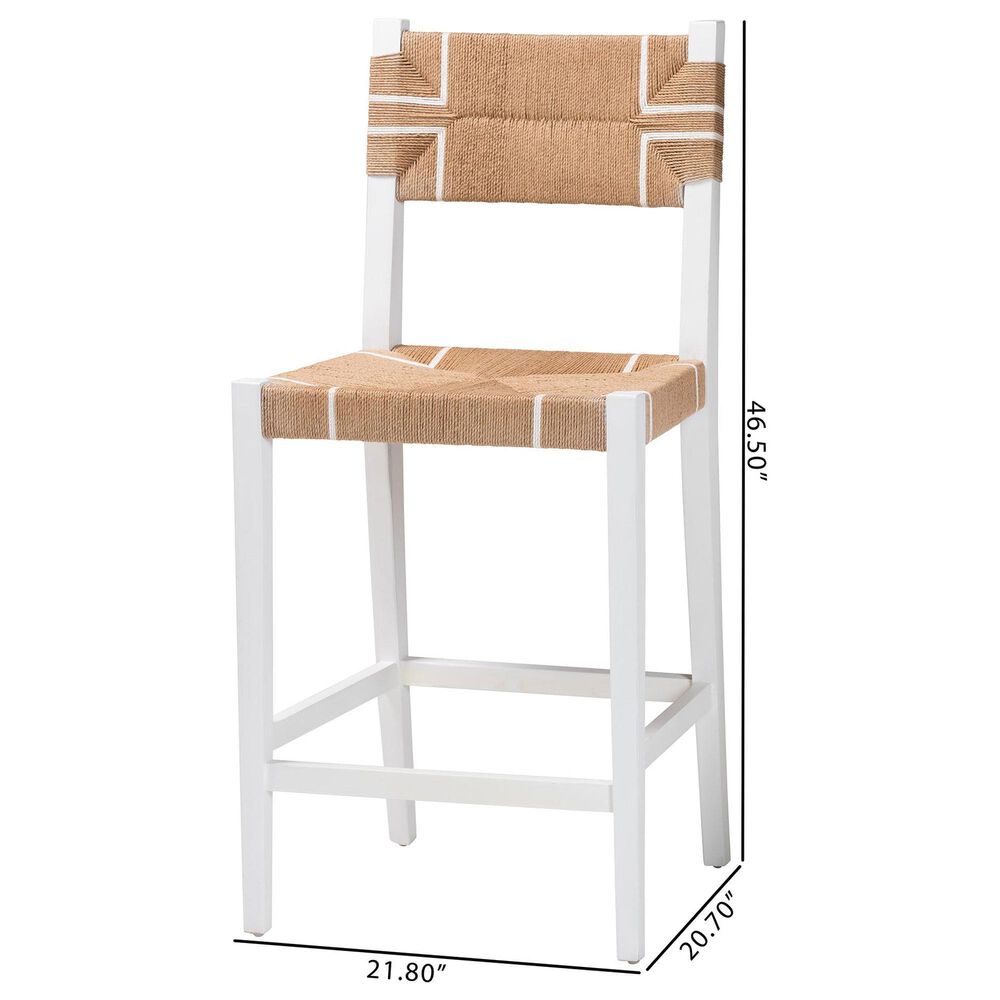 Baxton Studio Talli Bar Stool in White (Set of 2), , large
