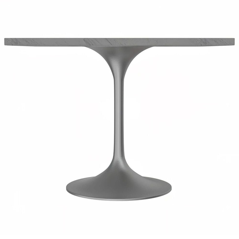 Leisuremod LeisureMod Verve Collection 36 Square Dining Table, Brushed Base with Laminated White Marbleized Top, , large