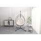 Hearth and Haven Outdoor Egg Chair with Frame Beige in White, , large