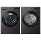 LG 5 Cu. Ft. Front Load Washer and 7.4 Cu. Ft. Smart Front Load Electric Dryer Laundry Pair in Black Steel, , large