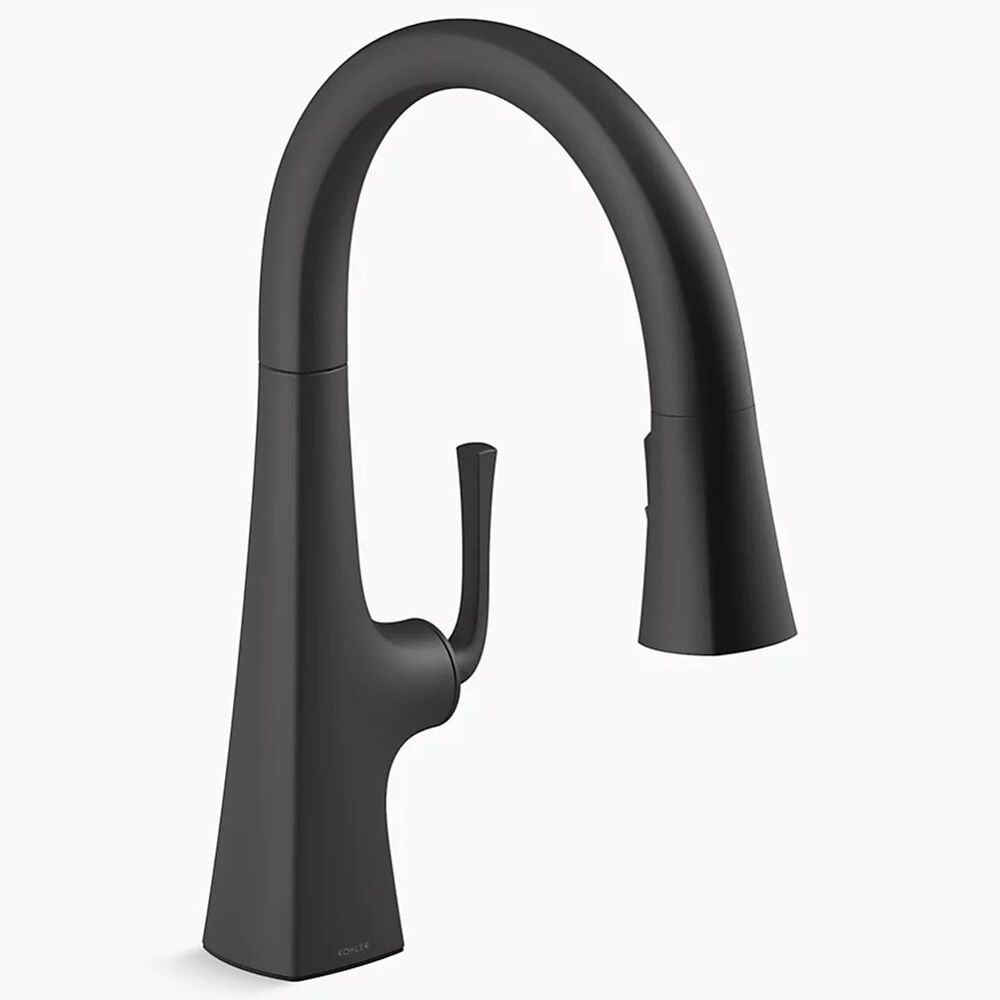 Kohler Graze Pull-Down Kitchen Sink Faucet in Matte Black, , large